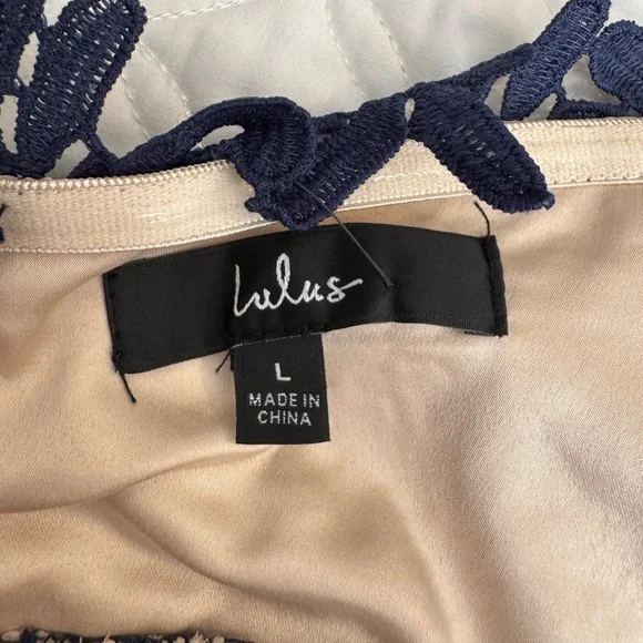 Lulu’s Large Divine Destiny Navy Blue Lace Midi Dress New with Tags - Picture 6 of 11